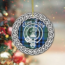 Keith Clan Tartan Crest Badge Plaid Ornament Gift. Christmas Tree Ornament Tartan Ornament Great Christmas Ornaments Gift