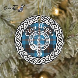Angus Clan Tartan Crest Badge Plaid Ornament Gift. Christmas Tree Ornament Angus Clan Tartan Ornament Great Christmas Ornaments Gift