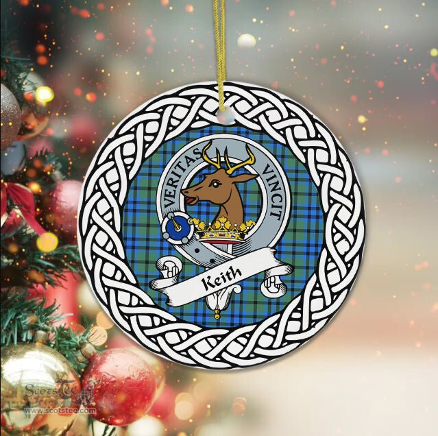 Keith Scottish Clan Tartan Crest Badge Old Plaid Ornament Gift. Christmas Tree Ornament Tartan Ornament Great Christmas Ornaments Gift