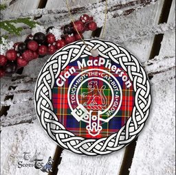 MacPherson Scottish Clan Tartan Crest Badge Old Plaid Ornament Gift. Christmas Tree Ornament Tartan Ornament Great Christmas Ornaments Gift