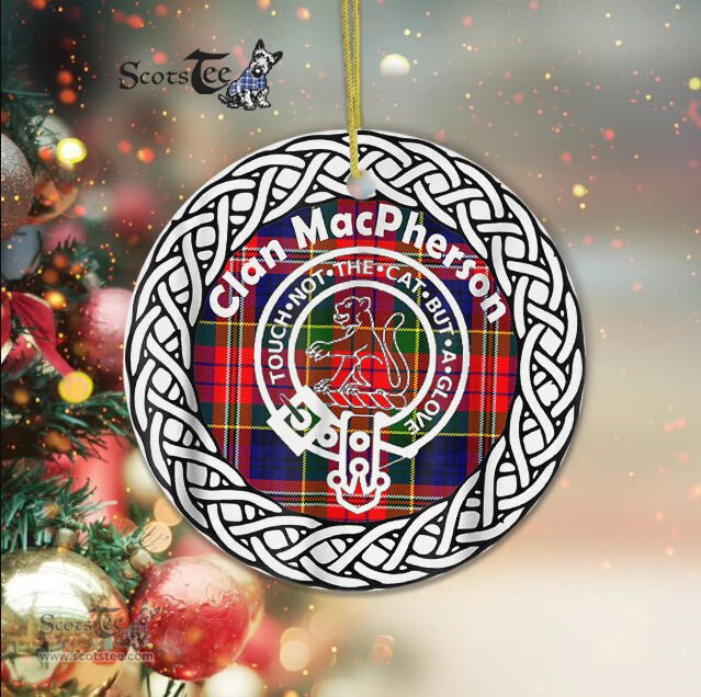 MacPherson Scottish Clan Tartan Crest Badge Old Plaid Ornament Gift. Christmas Tree Ornament Tartan Ornament Great Christmas Ornaments Gift