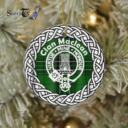 MacLean Scottish Clan Tartan Crest Badge Old Plaid Ornament Gift. Christmas Tree Ornament Tartan Ornament Great Christmas Ornaments Gift