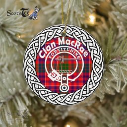 MacRae Scottish Clan Tartan Crest Badge Old Plaid Ornament Gift. Christmas Tree Ornament Tartan Ornament Great Christmas Ornaments Gift