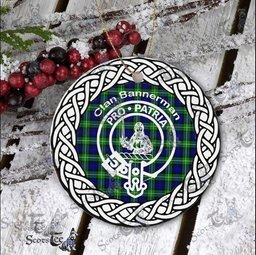 Bannerman Clan Tartan Crest Badge Plaid Ornament Gift. Christmas Tree Ornament Bannerman Clan Tartan Ornament Great Christmas Ornaments Gift