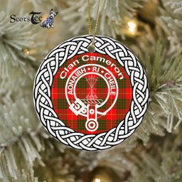 Cameron Clan Tartan Crest Badge Plaid Ornament Gift. Christmas Tree Ornament Cameron Clan Tartan Ornament Great Calder Ornaments Gift