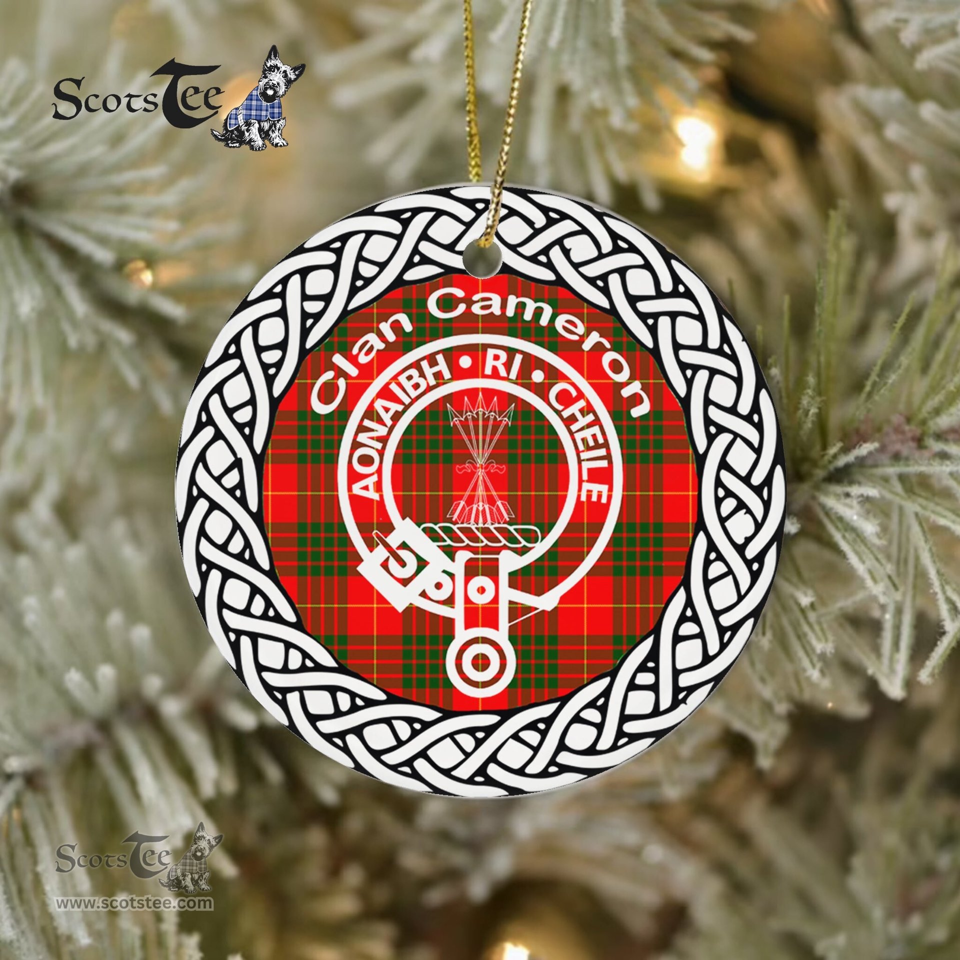 Cameron Clan Tartan Crest Badge Plaid Ornament Gift. Christmas Tree Ornament Cameron Clan Tartan Ornament Great Calder Ornaments Gift