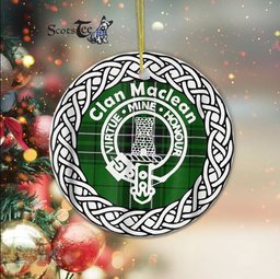 MacLean Scottish Clan Tartan Crest Badge Old Plaid Ornament Gift. Christmas Tree Ornament Tartan Ornament Great Christmas Ornaments Gift