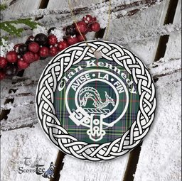 Kennedy Clan Tartan Crest Badge Plaid Ornament Gift. Christmas Tree Ornament Tartan Ornament Great Christmas Ornaments Gift