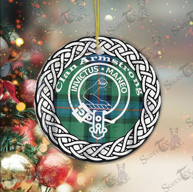 Armstrong Clan Tartan Crest Badge Plaid Ornament Gift. Christmas Tree Ornament Armstrong Clan Tartan Ornament Great Christmas Ornaments Gift