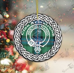 Armstrong Clan Tartan Crest Badge Plaid Ornament Gift. Christmas Tree Ornament Armstrong Clan Tartan Ornament Great Christmas Ornaments Gift