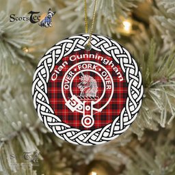 Cunningham Clan Tartan Crest Badge Plaid Ornament Gift. Christmas Tree Ornament Cunningham Clan Tartan Ornament Great Christmas Ornaments Gift