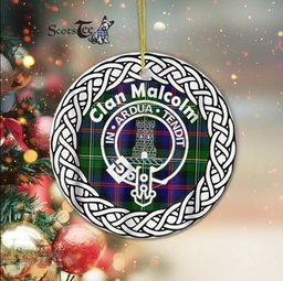 MalColm Scottish Clan Tartan Crest Badge Old Plaid Ornament Gift. Christmas Tree Ornament Tartan Ornament Great Christmas Ornaments Gift
