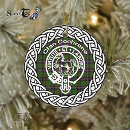 Cochrane Clan Tartan Crest Badge Plaid Ornament Gift. Christmas Tree Ornament Cochrane Clan Tartan Ornament Great Christmas Ornaments Gift