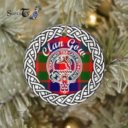 Gow Clan Tartan Crest Badge Plaid Ornament Gift. Christmas Tree Ornament Tartan Ornament Great Christmas Ornaments Gift