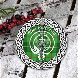 Galloway Clan Tartan Crest Badge Plaid Ornament Gift. Christmas Tree Ornament Tartan Ornament Great Christmas Ornaments Gift
