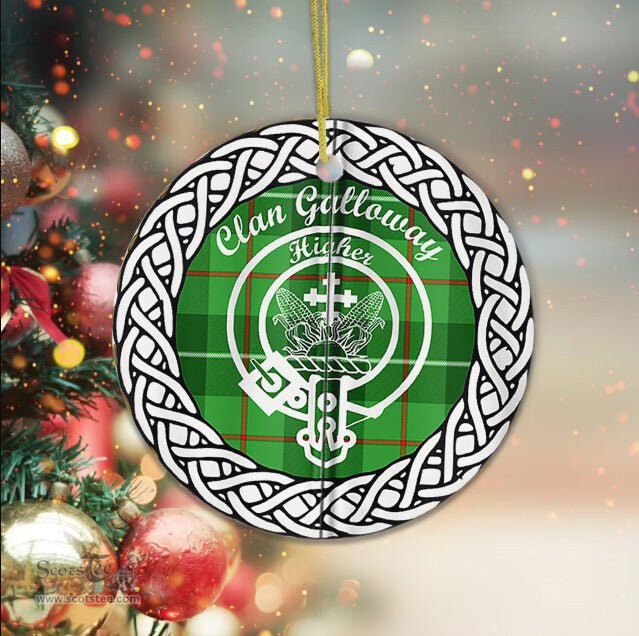 Galloway Clan Tartan Crest Badge Plaid Ornament Gift. Christmas Tree Ornament Tartan Ornament Great Christmas Ornaments Gift