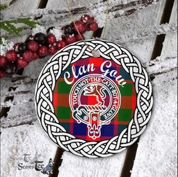 Gow Clan Tartan Crest Badge Plaid Ornament Gift. Christmas Tree Ornament Tartan Ornament Great Christmas Ornaments Gift