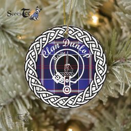 Dunlop Clan Tartan Crest Badge Plaid Ornament Gift. Christmas Tree Ornament Tartan Ornament Great Christmas Ornaments Gift