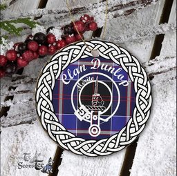 Dunlop Clan Tartan Crest Badge Plaid Ornament Gift. Christmas Tree Ornament Tartan Ornament Great Christmas Ornaments Gift