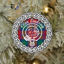 Lindsay Scottish Clan Tartan Crest Badge Old Plaid Ornament Gift. Christmas Tree Ornament Tartan Ornament Great Christmas Ornaments Gift