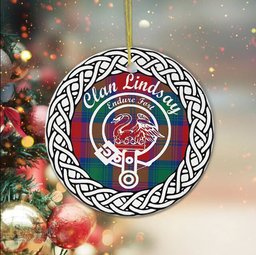 Lindsay Scottish Clan Tartan Crest Badge Old Plaid Ornament Gift. Christmas Tree Ornament Tartan Ornament Great Christmas Ornaments Gift