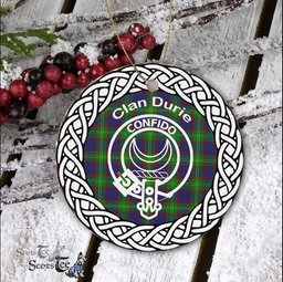 Durie Clan Tartan Crest Badge Plaid Ornament Gift. Christmas Tree Ornament Tartan Ornament Great Christmas Ornaments Gift