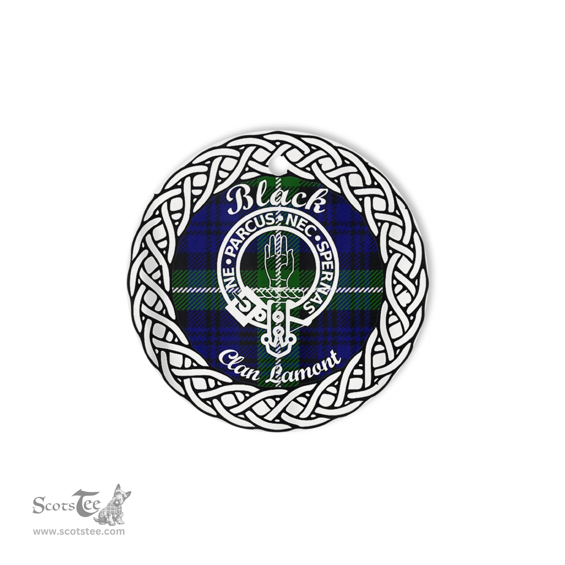 Black Scottish Clan Tartan Crest Badge Old Plaid Ornament Gift. Christmas Tree Ornament Tartan Ornament Great Christmas Ornaments Gift