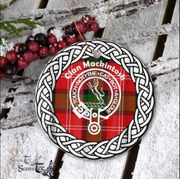 MacKintosh Scottish Clan Tartan Crest Badge Old Plaid Ornament Gift. Christmas Tree Ornament Tartan Ornament Great Christmas Ornaments Gift