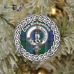 Kirkpatrick Scottish Clan Tartan Crest Badge Old Plaid Ornament Gift. Christmas Tree Ornament Tartan Ornament Great Christmas Ornaments Gift