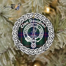 Davidson Clan Tartan Crest Badge Plaid Ornament Gift. Christmas Tree Ornament Tartan Ornament Great Christmas Ornaments Gift