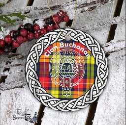 Buchanan Clan Tartan Crest Badge Plaid Ornament Gift. Christmas Tree Ornament Brodie Clan Tartan Ornament Great Christmas Ornaments Gift