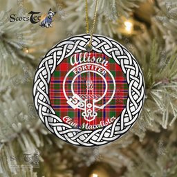 Allison Clan Tartan Crest Badge Plaid Ornament Gift. Christmas Tree Ornament Allison Clan Tartan Ornament Great Christmas Ornaments Gift