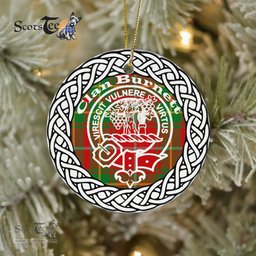 Burnett Clan Tartan Crest Badge Plaid Ornament Gift. Christmas Tree Ornament Burnett Clan Tartan Ornament Great Christmas Ornaments Gift