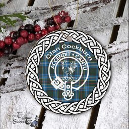 Cockburn Clan Tartan Crest Badge Plaid Ornament Gift. Christmas Tree Ornament Cockburn Clan Tartan Ornament Great Christmas Ornaments Gift