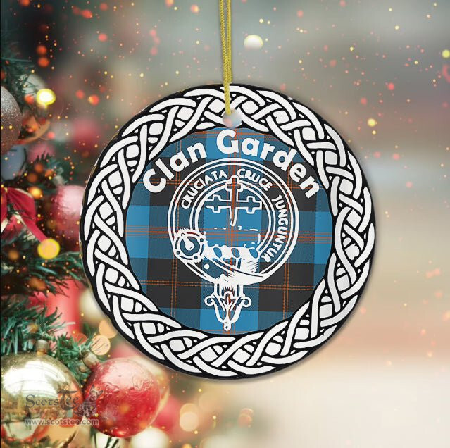 Garden Clan Tartan Crest Badge Plaid Ornament Gift. Christmas Tree Ornament Tartan Ornament Great Christmas Ornaments Gift