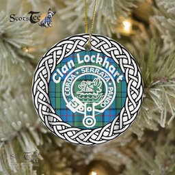 Lockhart Scottish Clan Tartan Crest Badge Old Plaid Ornament Gift. Christmas Tree Ornament Tartan Ornament Great Christmas Ornaments Gift