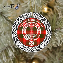 Cameron Clan Tartan Crest Badge Plaid Ornament Gift. Christmas Tree Ornament Cameron Clan Tartan Ornament Great Calder Ornaments Gift
