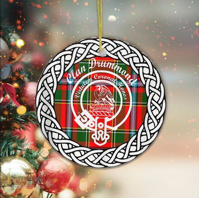 Drummond Clan Tartan Crest Badge Plaid Ornament Gift. Christmas Tree Ornament Tartan Ornament Great Christmas Ornaments Gift