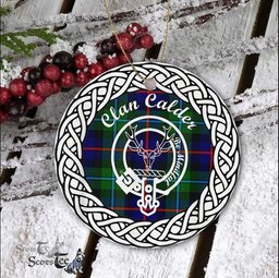 Calder Clan Tartan Crest Badge Plaid Ornament Gift. Christmas Tree Ornament Cleland Clan Tartan Ornament Great Calder Ornaments Gift