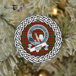 Skene Scottish Clan Crest and Celtic Tartan Ceramic Ornament Plaid Christmas Ornament Gifts