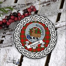 Maxwell Scottish Clan Crest and Celtic Tartan Ceramic Ornament Plaid Christmas Ornament Gifts