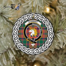 Stewart Of Appin Scottish Clan Crest and Celtic Tartan Ceramic Ornament Plaid Christmas Ornament Gifts
