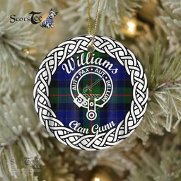 Williams Scottish Clan Crest and Celtic Tartan Ceramic Ornament Plaid Christmas Ornament Gifts