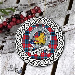MacTavish Scottish Clan Crest and Celtic Tartan Ceramic Ornament Plaid Christmas Ornament Gifts