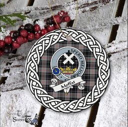 Moffat Scottish Clan Crest and Celtic Tartan Ceramic Ornament Plaid Christmas Ornament Gifts
