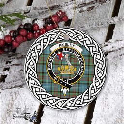Paisley Scottish Clan Crest and Celtic Tartan Ceramic Ornament Plaid Christmas Ornament Gifts