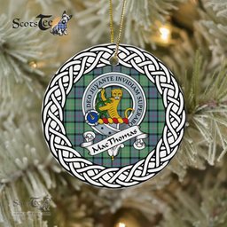 MacThomas Scottish Clan Crest and Celtic Tartan Ceramic Ornament Plaid Christmas Ornament Gifts