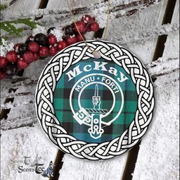 McKay Scottish Clan Crest and Celtic Tartan Ceramic Ornament Plaid Christmas Ornament Gifts