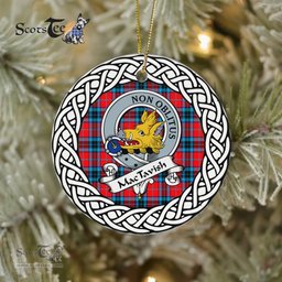 MacTavish Scottish Clan Crest and Celtic Tartan Ceramic Ornament Plaid Christmas Ornament Gifts