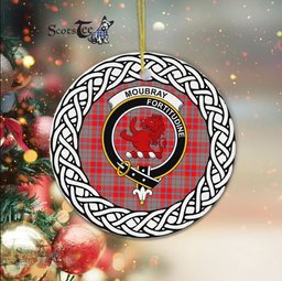 Moubray Scottish Clan Crest and Celtic Tartan Ceramic Ornament Plaid Christmas Ornament Gifts